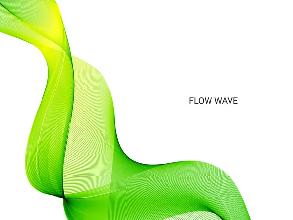 緑の流れるスタイリッシュな波で白い背景イラストのパターンベクトル — ストックベクタ