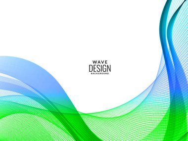 Soyut mavi ve yeşil kolo akışı stil dalga resimleme şablonu arkaplan vektörü
