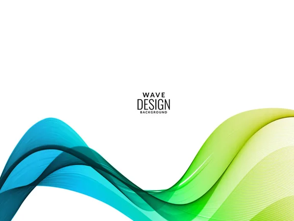 Abstrait Bleu Vert Colo Coulant Élégant Vague Motif Illustration Fond — Image vectorielle