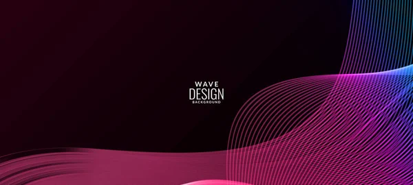 Fondo Abstracto Oscuro Con Flujo Banner Onda Colorida Patrón Fondo — Vector de stock