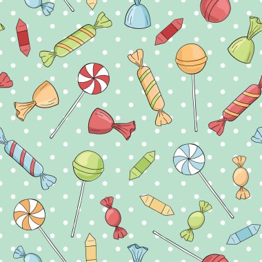 Şeker ile sorunsuz vektör desen