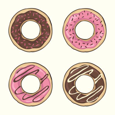 Vektör donuts set