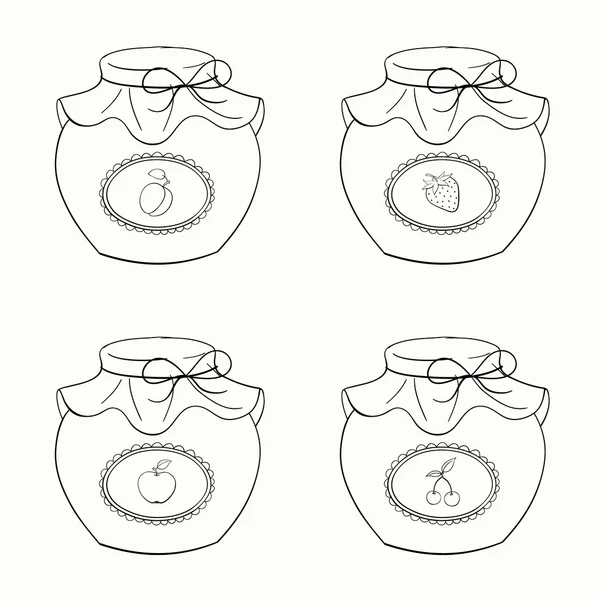 vektör reçel kavanoz set