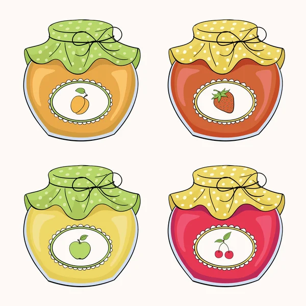 vektör reçel kavanoz set