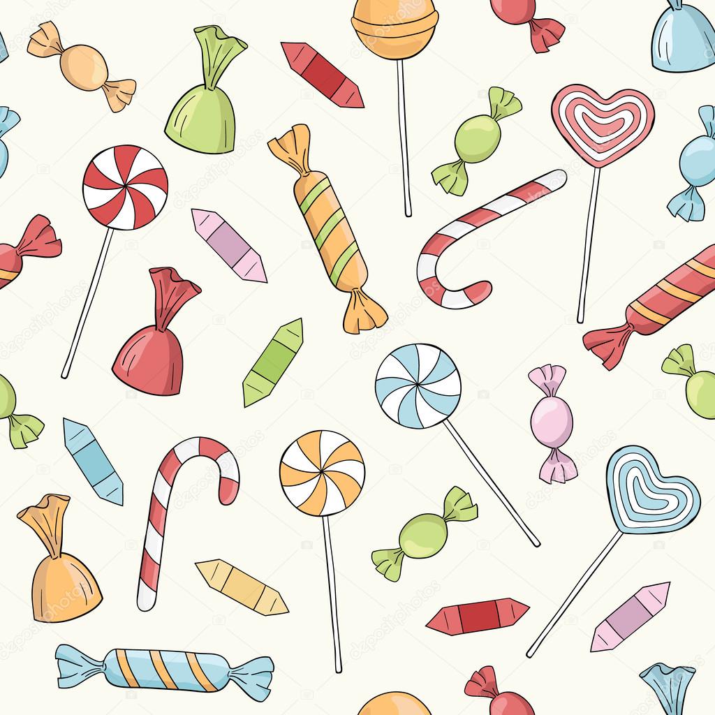 Seamless vector pattern with candies