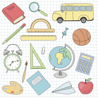 Vektör okul Icons set