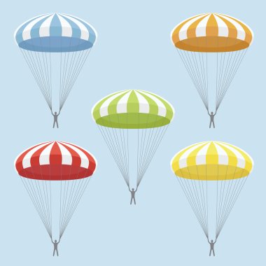 Vector set of  parachutes