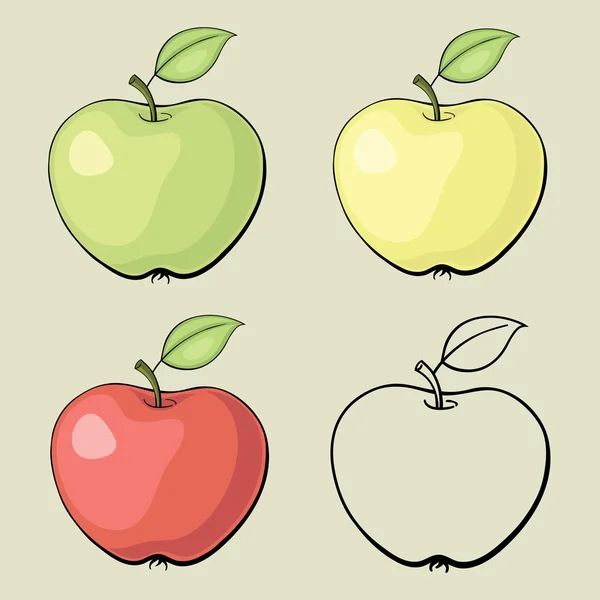 Vektör çizim-set elma