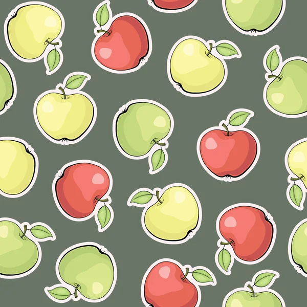 Modèle vectoriel sans couture avec des pommes — Image vectorielle