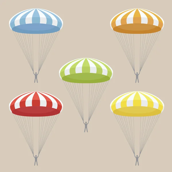 Ensemble vectoriel de parachutes — Image vectorielle