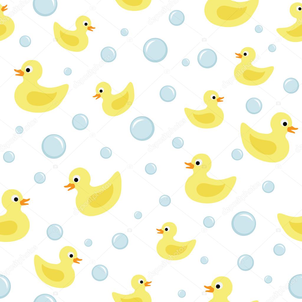 Vector seamless pattern with ducks