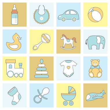 satır bebek simgeler vektör kümesi