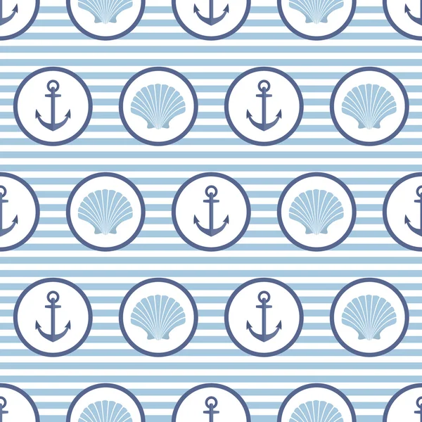 çapa ve deniz kabuğu ile vektör seamless modeli