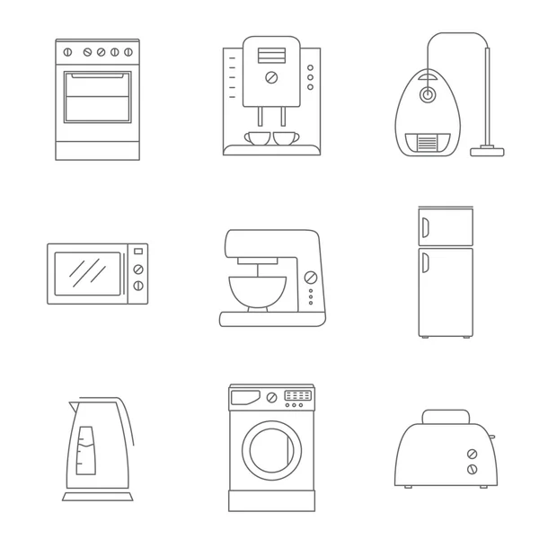 ev aletleri ince çizgi Icons set vektör