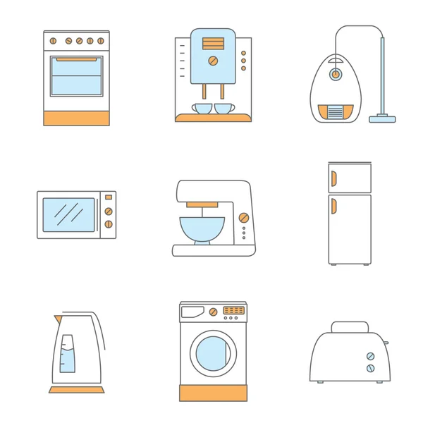 ev aletleri ince çizgi Icons set vektör