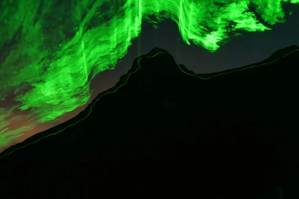 Nuvens Arte Laser Verde Imagem De Stock