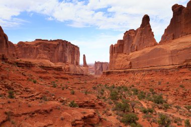 Panorama Arches National Park, Utah üzerinden. ABD
