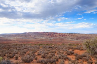 Panorama Arches National Park, Utah üzerinden. ABD