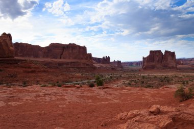 Panorama Arches National Park, Utah üzerinden. ABD