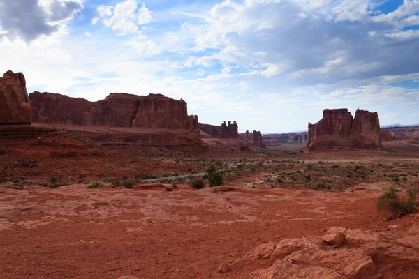 Panorama Arches National Park, Utah üzerinden. ABD