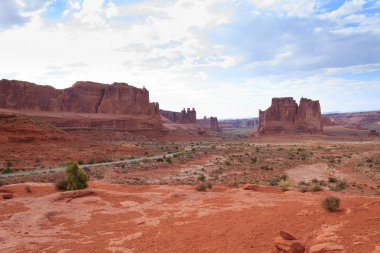 Panorama Arches National Park, Utah üzerinden. ABD