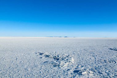 Salar de Uyuni, Bolivya. Dünyadaki en büyük tuz düzlüğü. Bolivya manzarası