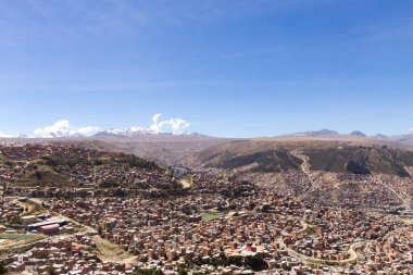 El Alto, Bolivya 'dan La Paz manzarası. Bolivya başkenti