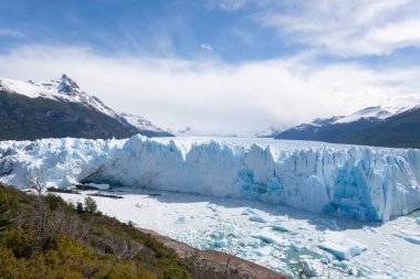 Perito Moreno buzulu manzarası, Patagonya manzarası, Arjantin. Patagonya simgesi