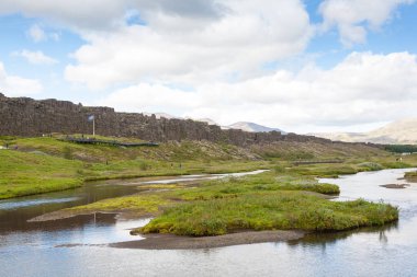 Thingvellir sitesi, İzlanda. Ünlü İzlanda simgesi. İzlanda altın çemberi