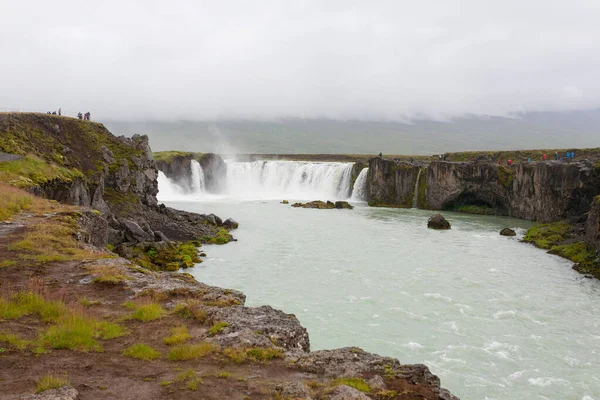 Godafoss Falls Summer Season View Iceland Icelandic Landscape — Stock Photo, Image