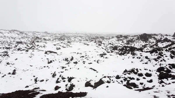 雪の風景 アスジャカルデラエリア アイスランド アイスランドの中央高地 — ストック写真