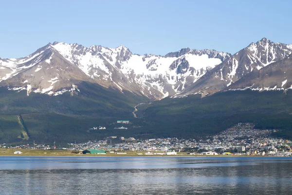 Paisaje Urbano Ushuaia Desde Canal Beagle Paisaje Argentino Tierra Del — Foto de Stock