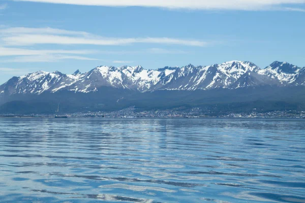 Ushuaia Városkép Beagle Csatorna Argentína Táj Tierra Del Fuego Ban — Stock Fotó