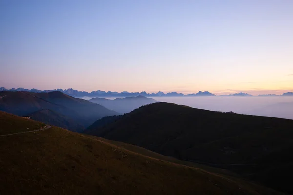 Dawn Grappa Hegyen Olasz Alpok Táj Olaszország Olasz Alpok Panoráma — Stock Fotó
