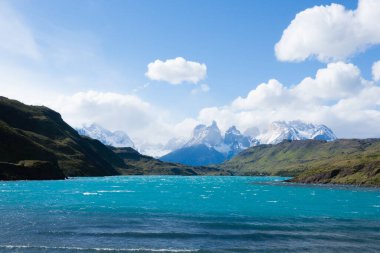 Şili Patagonya manzarası, Torres del Paine Ulusal Parkı, Şili.