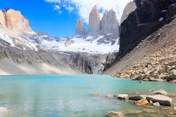 Vista Los Picos Torres Del Paine Chile Mirador Base Las — Foto de Stock