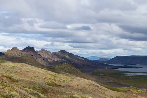 Paisaje Aéreo Del Área Seltun Península Del Sur Reykjanes Islandia — Foto de Stock