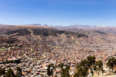 El Alto, Bolivya 'dan La Paz manzarası. Bolivya başkenti