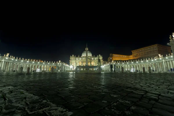 Basílica São Pedro Cena Noturna Vaticano Roma Itália — Fotografia de Stock