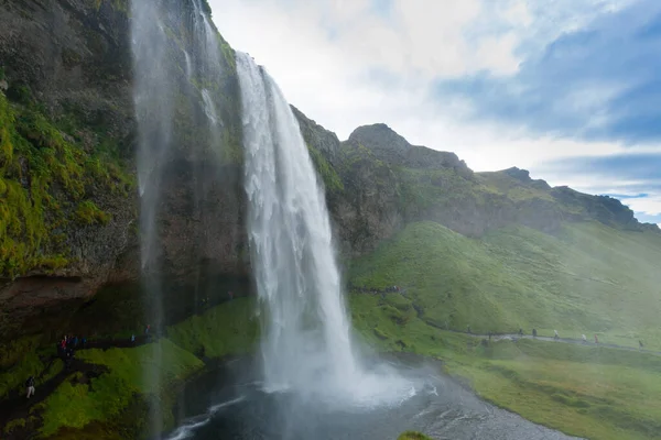 Сельяландсфосс Випадає Літній Сезон Ісландії Ісландський Ландшафт — стокове фото