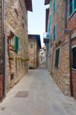 Yolcu Konsolosu Trasimeno kasaba manzaralı, Umbria, İtalya. Trasimeno Gölü dönüm noktası