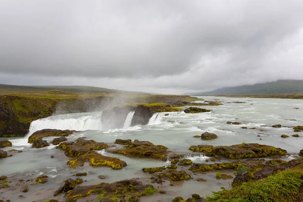 Godafoss Fällt Der Sommersaison Ansicht Island Isländische Landschaft — Stockfoto