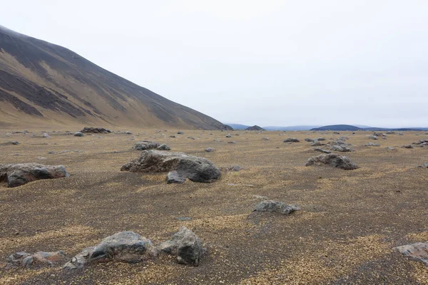アスカへの道に沿ってアイスランドの風景 アイスランドのパノラマを破壊する — ストック写真