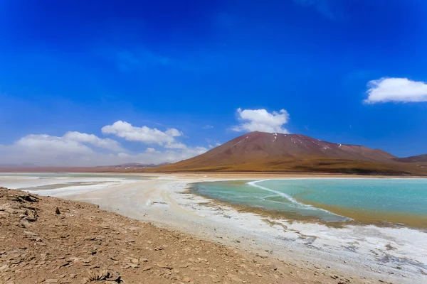 Laguna Verde Landscape Bolivia Beautiful Bolivian Panorama Green Lagoon Licancabur — Stock Photo, Image