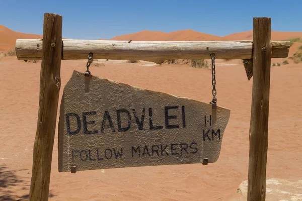 Dead Vlei sign — Stock Photo, Image