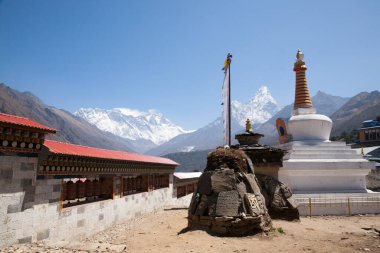 Tengboche monastery with peaks in background, Everest base camp trek, Nepal
