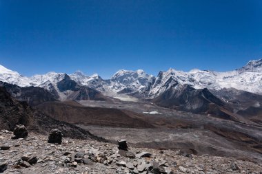 Mountains landscape from Chukhung Ri viewpoint, Nepal. Everest base camp trekking
