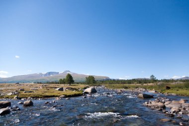 Altai Tavan Bogd Ulusal Parkı manzarası, Khurgan gölü bölgesi, Moğolistan