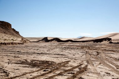 Khongoryn Els kum tepeleri manzarası, Moğolistan. Gobi Gurvansaikhan Milli Parkı