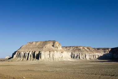 Airakty Shomanai Dağları manzarası, Mangystau bölgesi, Kazakistan. Orta Asya seyahati